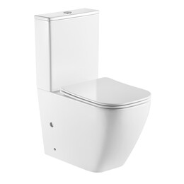 Унитаз-компакт безободковый Azario Levanto AZ-1228A с крышкой микролифт фото 