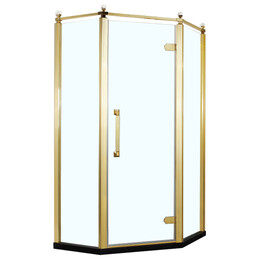Душевое ограждение Azario Ontario AZ-NBB3231 100х100 см (стекло 8 мм) золото/прозрачное фото 
