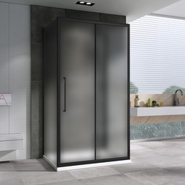 Душевое ограждение Abber Schwarzer Diamant 100x90 см AG30100BMH-S90BM-S90BM, чёрный/матовое фото 