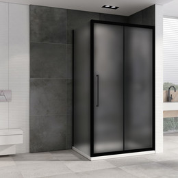 Душевое ограждение Abber Schwarzer Diamant 110x80 см AG30110BMH-S80BM, чёрный/матовый фото 
