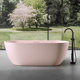 Ванна отдельностоящая Abber Frankfurt 170x75 см AM9941MP, розовый матовый фото 