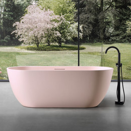 Ванна отдельностоящая Abber Frankfurt 170x75 см AM9941MP, розовый матовый фото 