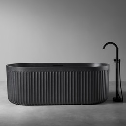 Ванна отдельностоящая Abber Stuttgart 170x75 см AM9925B, чёрный матовый фото 