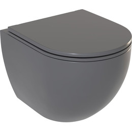 Унитаз подвесной безободковый Sole Pandora 2 grey с тонкой крышкой микролифт, Цвет производителя: серый фото 