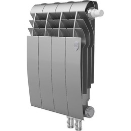 Радиатор Royal Thermo BiLiner 350 VR Silver Satin 320х430 мм (4 секции) фото 