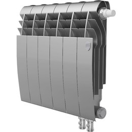 Радиатор Royal Thermo BiLiner 350 VR Silver Satin 480х430 мм (6 секций) фото 