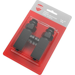 Вентиль для радиатора осевой Royal Thermo Cube 1/2" RTE 56.0004, чёрный фото 