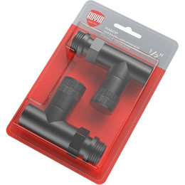 Вентиль для радиатора прямой Royal Thermo Piano 1/2" RTE 56.0011, чёрный фото 