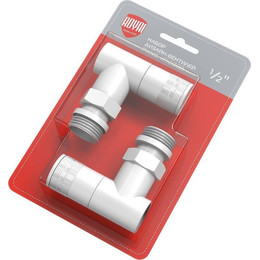 Вентиль для радиатора угловой Royal Thermo Piano 1/2" RTE 56.0012, белый фото 