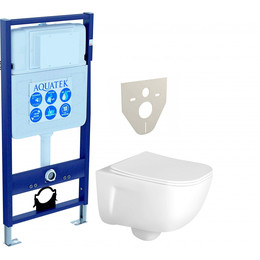 Инсталляция Aquatek Set Дива INS-0000012 с подвесным безободковым унитазом Aquatek AQ2012-00 фото 