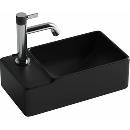 Раковина подвесная ceramicanova Element 40 см L CN5046MB, чёрный матовый фото 