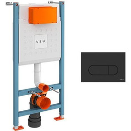 Инсталляция для унитаза Vitra V-Fix Core 800-1874 (кнопка смыва чёрная матовая) фото 