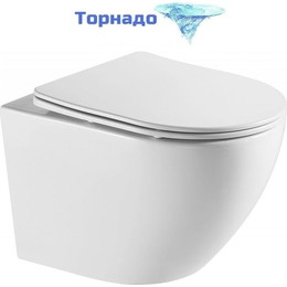 Унитаз подвесной безободковый Azario Grado AZ-0046-UQ с крышкой микролифт (Система смыва торнадо), Цвет производителя: белый фото 