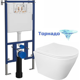 Инсталляция Loranto с подвесным унитазом Krosa 4501+87266 (Система смыва торнадо) фото 