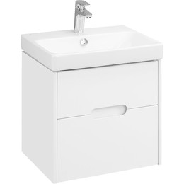 Тумба подвесная с раковиной Акватон Оливия 55 см 1A254201OL010, белый матовый фото 