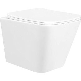 Унитаз подвесной безободковый Azario Hugo AZ-3103 с тонкой крышкой микролифт фото 