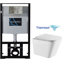 Инсталляция с подвесным безободковым унитазом Azario Teramo AZ-8010-1000+AZ-0052-UQ фото 