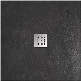 Каменный поддон BelBagno UNO 90х90 см TRAY-MR-UNO-A-90-35-NERO-CR, чёрный матовый фото 