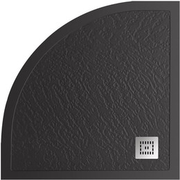 Каменный поддон BelBagno UNO 90х90 см TRAY-MR-UNO-R-90-550-35-NERO-CR, чёрный матовый фото 