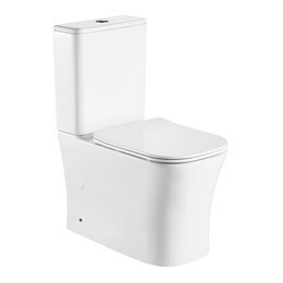 Унитаз-компакт безободковый Azario Anteo Square AZ-1218A с тонкой крышкой микролифт фото 