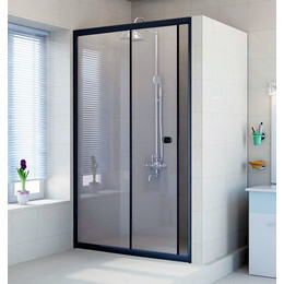 Душевая дверь Радомир Вита 160 см, чёрный/прозрачное фото 