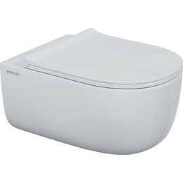 Унитаз-биде подвесной безободковый Berges Wasserhaus Ego XL Rimless 082138 с тонкой крышкой микролифт, белый фото 