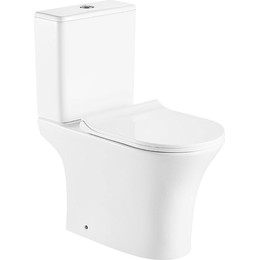 Унитаз-компакт безободковый Azario Fretta Round AZ-7121 с тонкой крышкой микролифт фото 