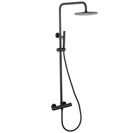 Душевая стойка с термостатом Abber Kreis AF8160B, чёрный матовый, Цвет производителя: чёрный матовый фото 