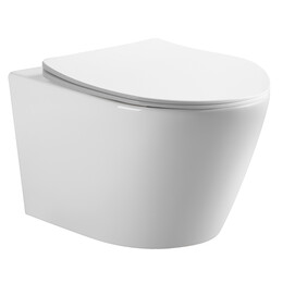 Унитаз подвесной безободковый Azario Vento AZ-1046 с тонкой крышкой микролифт фото 