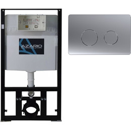 Инсталляция для подвесного унитаза Azario AZ-8010-1000 (кнопка смыва хром матовая AZ-8200-0083/AZ-P57-0110) фото 