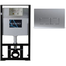 Инсталляция для подвесного унитаза Azario AZ-8010-1000 (кнопка смыва хром матовая AZ-8200-0088/AZ-P58-0110) фото 