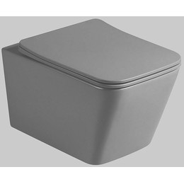 Унитаз подвесной безободковый Vincea Q-Line VT1-12MA с тонкой крышкой микролифт, антрацит матовый фото 