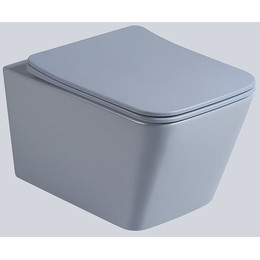 Унитаз подвесной безободковый Vincea Q-Line VT1-12MO с тонкой крышкой микролифт, океан матовый, Цвет производителя: синий фото 