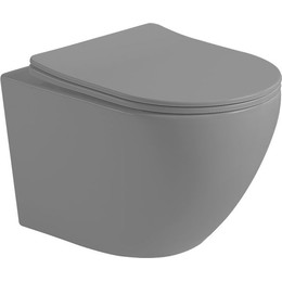 Унитаз подвесной безободковый Vincea Globo VT1-14SMA с тонкой крышкой микролифт, антрацит матовый фото 