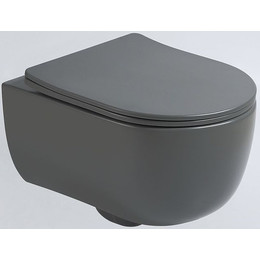 Унитаз подвесной безободковый Vincea Evo VT1-34SMA с тонкой крышкой микролифт, антрацит матовый фото 