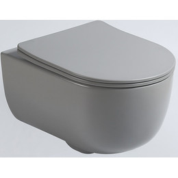 Унитаз подвесной безободковый Vincea Evo VT1-34SMG с тонкой крышкой микролифт, серый матовый, Цвет производителя: серый фото 