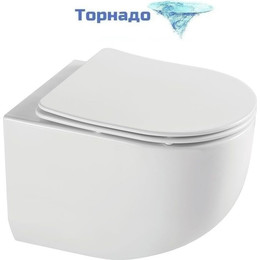 Унитаз подвесной Vincea Globo VT1-52T с тонкой крышкой микролифт (Система смыва торнадо) фото 