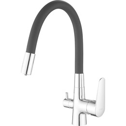 Смеситель для кухни Esko Coral CL 03 B, чёрный/хром, Цвет производителя: хром, чёрный фото 