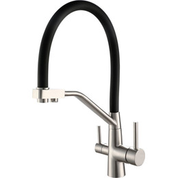 Смеситель для кухни Esko K25 B, чёрный/никель матовый, Цвет производителя: чёрный, никель фото 