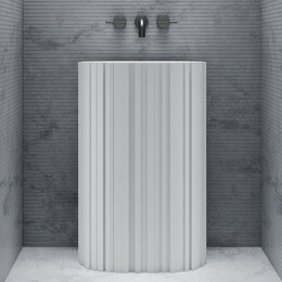 Раковина напольная Abber Stein 58 см AS2551-H, белый матовый фото 