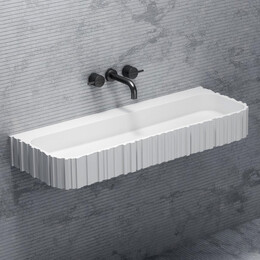 Раковина подвесная Abber Stein 100 см AS2652-1.0, белый матовый фото 