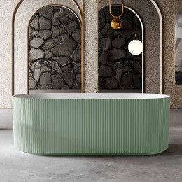 Ванна каменная Abber Stein 170x75 см AS9601MCG, зелёный матовый фото 