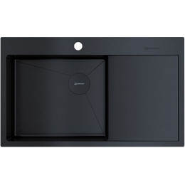 Кухонная мойка Omoikiri Akisame 86 Side GB-L 1.2 мм 4997043, графит, Цвет производителя: графит фото 