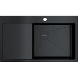 Кухонная мойка Omoikiri Akisame 86 Side GB-R 1.2 мм 4997044, графит, Цвет производителя: графит фото 