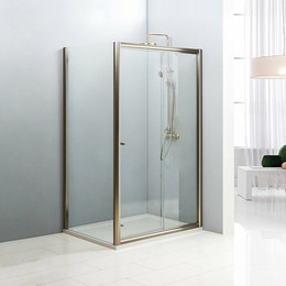 Душевое ограждение Cezares 140х90 см GIUBILEO-AH-1-140/90-SCORREVOLE-C-Br, бронза/прозрачное фото 