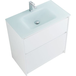 Тумба напольная с раковиной Cezares 80 см KRAFT-800-2C-PIA-BO (раковина BB810/465-LV-VTR-BO матовая) bianco opaco фото 