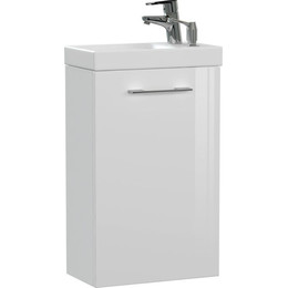 Тумба подвесная с раковиной Cersanit Lara 40 см A64179 (смеситель и дозатор в комплекте) белый фото 