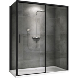 Душевое ограждение Abber Komfort 140х100 см AG93140B-S102B (стекло 8 мм) чёрный/прозрачное фото 