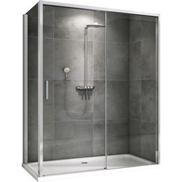 Душевое ограждение Abber Komfort 150х100 см AG93150-S102 (стекло 8 мм) хром/прозрачное фото 