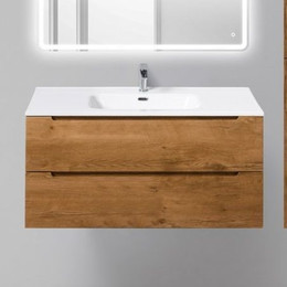 Тумба подвесная с раковиной BelBagno 100 см ETNA-1000-2C-SO-RN-P (раковина LOV-1000-LVB) Rovere Nature, Цвет фасада: Rovere Nature фото 